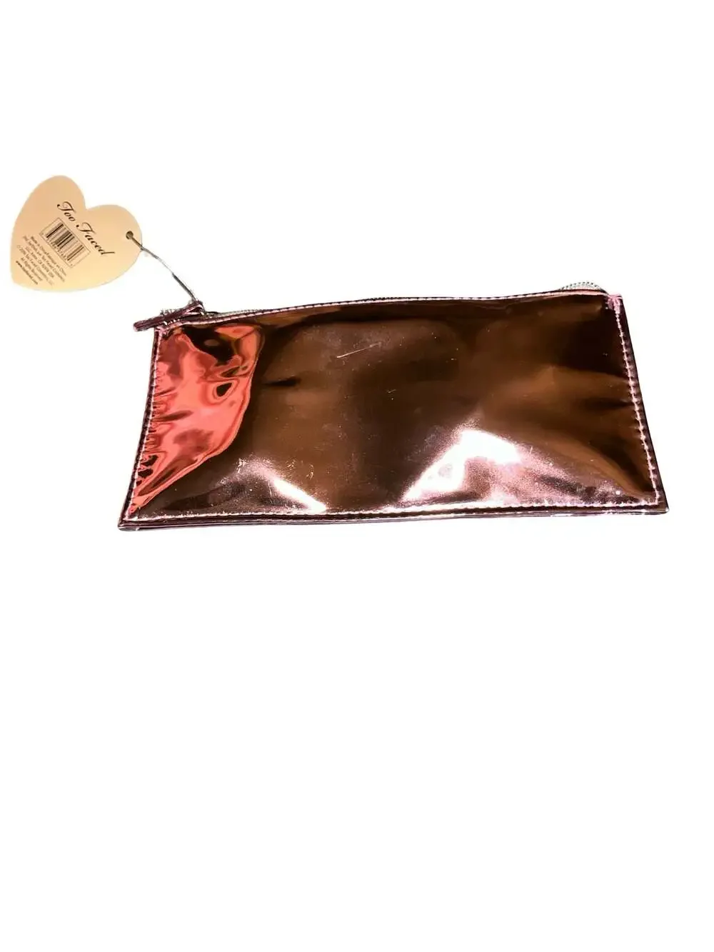 Too Faced Damn Girl! Metallic Pink Cosmetic Makeup Bag
